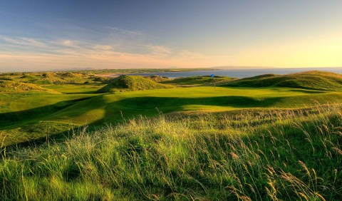 Links style golf course beside the Irish coast