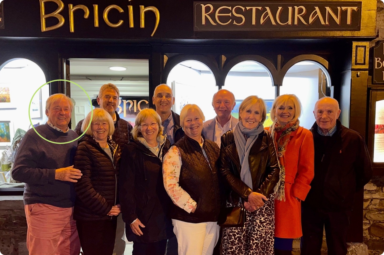 group of people in front of bricin restaurant