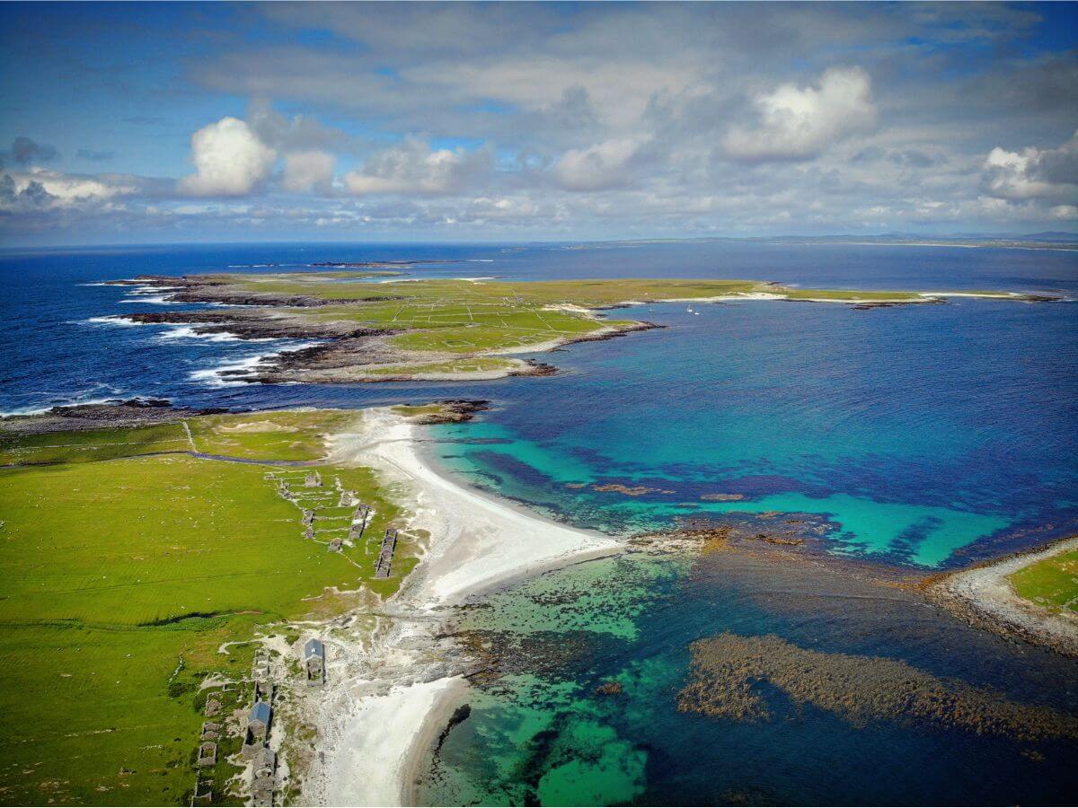 inishkea islands under cloudy skies