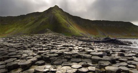 giants causeway basalt close up