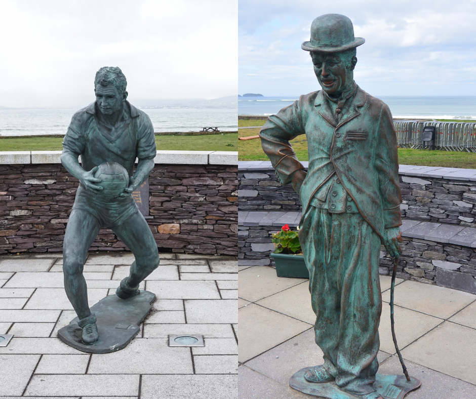  Mick O'Dwyer & Charlie Chaplin statues in Waterville 