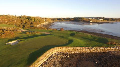 Panoramic sea views from a golf course in Ireland