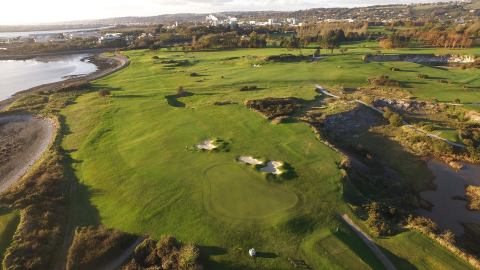 Irish links style golf course with ocean proximity