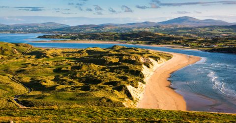 Irish golf course on the sunny northwest coast