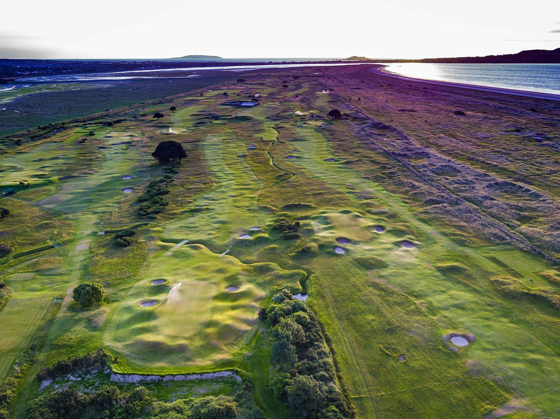 aerial shot of dublin golf course