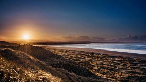 enniscrone dunes at sunset