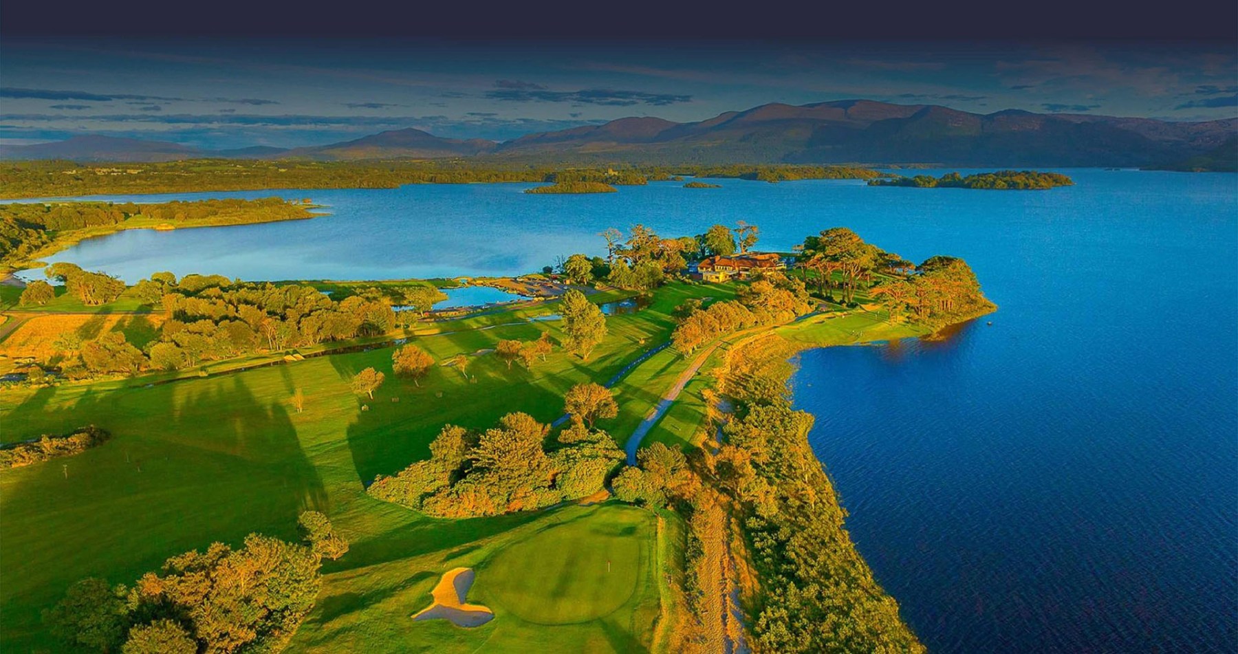 Golf course by a lake in southwest Ireland