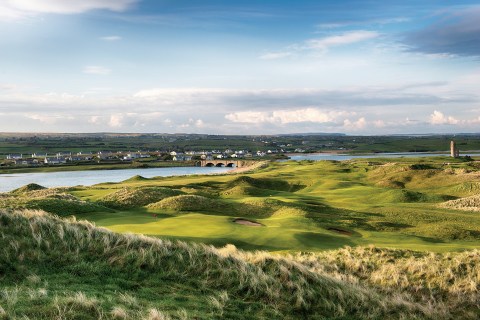 Golf course beside the sea in Ireland