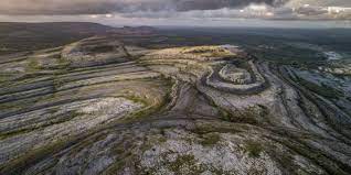 aerial view of the burren