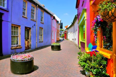 brightly coloured houses in kinsale town