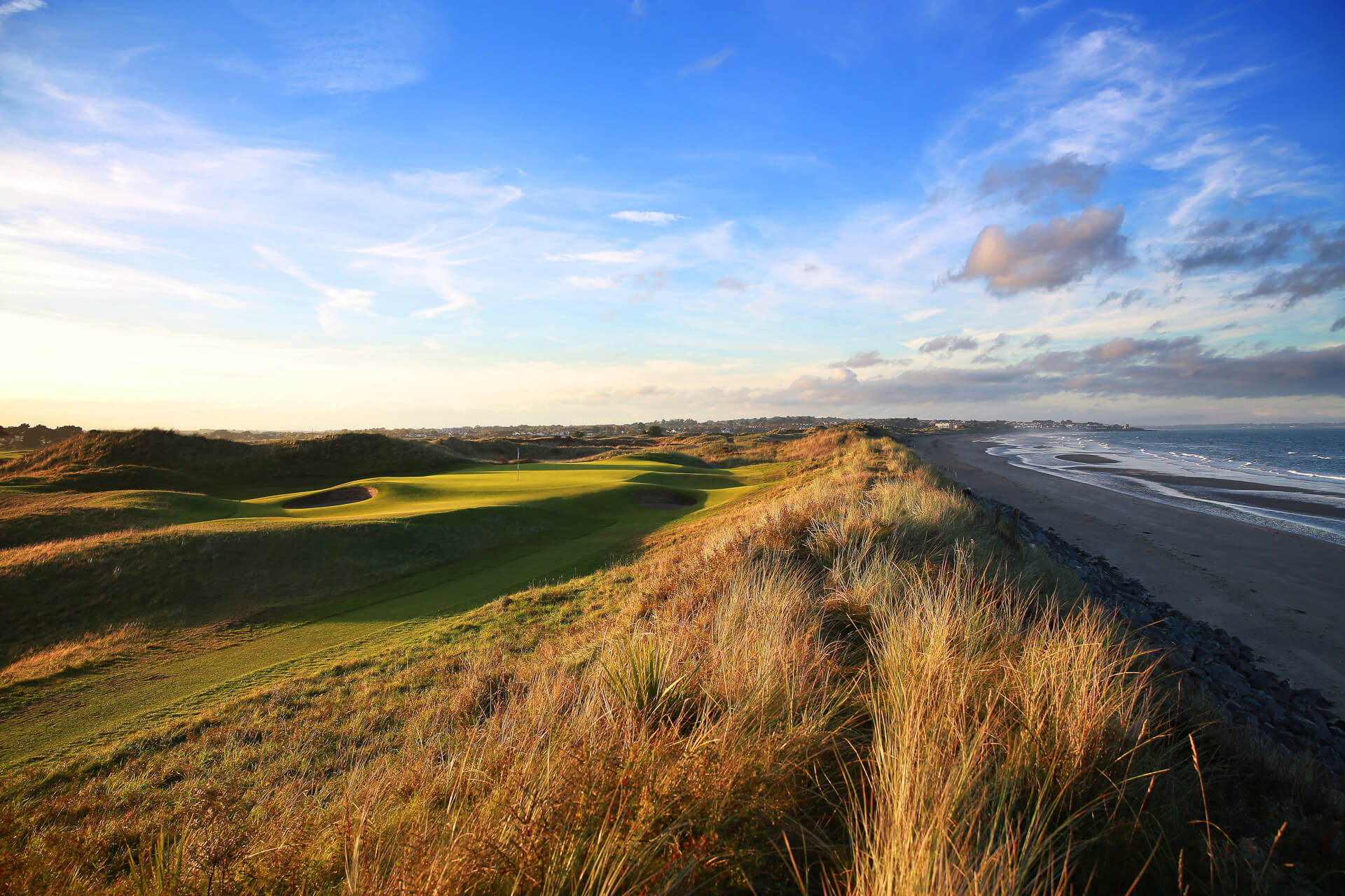 portmarnock golf course under blue skies