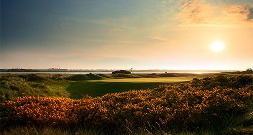 sunny day over golf course