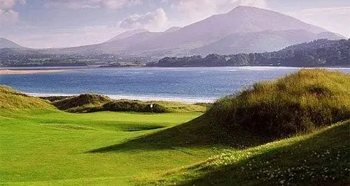 Northwest coast golfing with expansive views in the sunlight