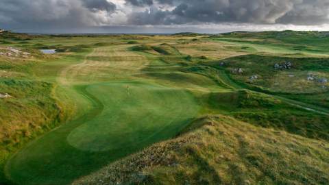 cloudy day golfing on Ireland's west coast