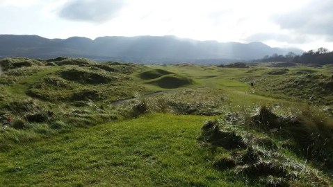 a sunny day at a golf course on the northwest coast