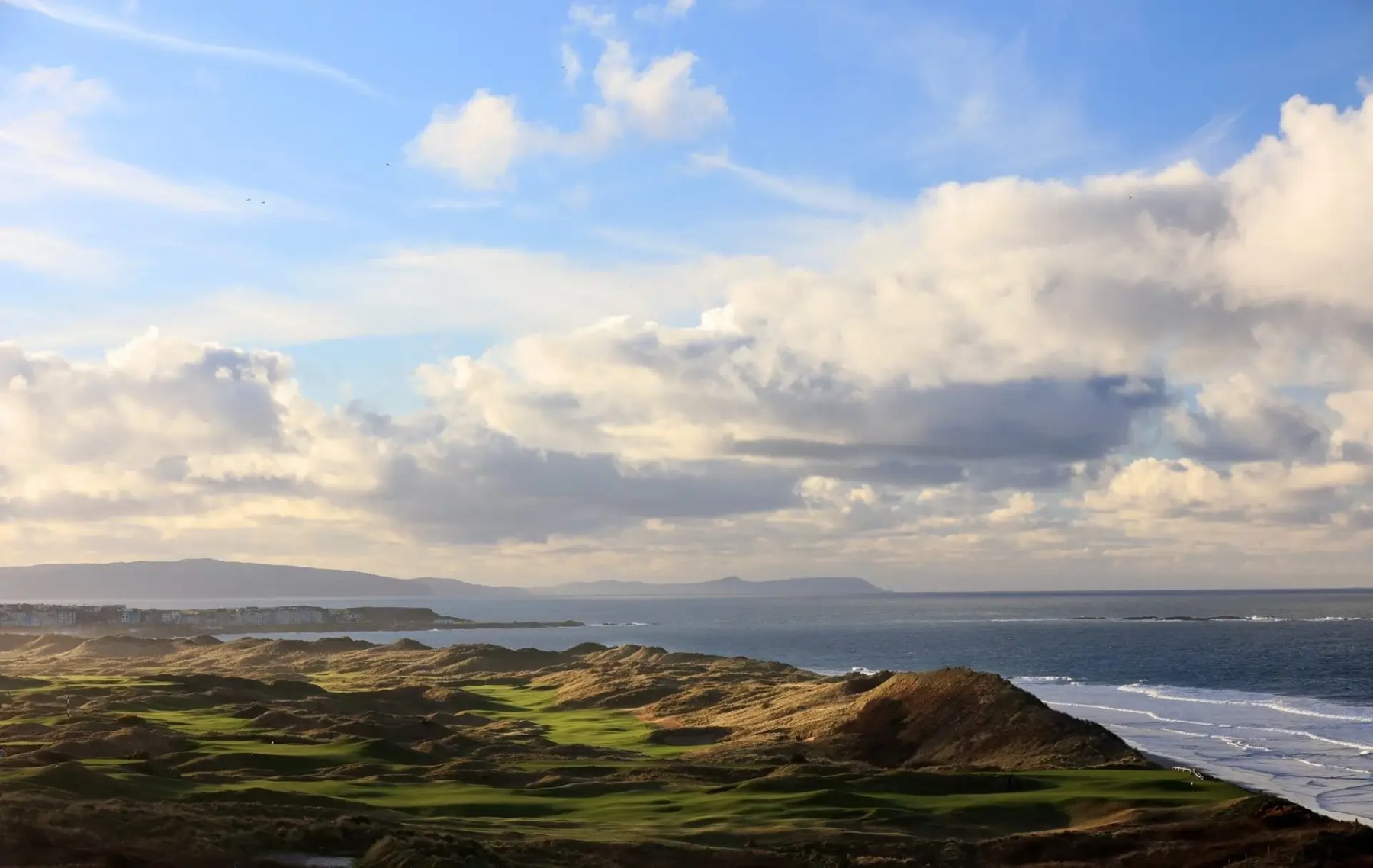 royal portrush golf club on a sunny day along the north coast
