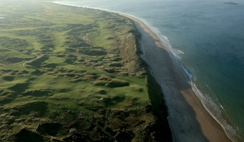portrush golf course along the bright north coast of Ireland