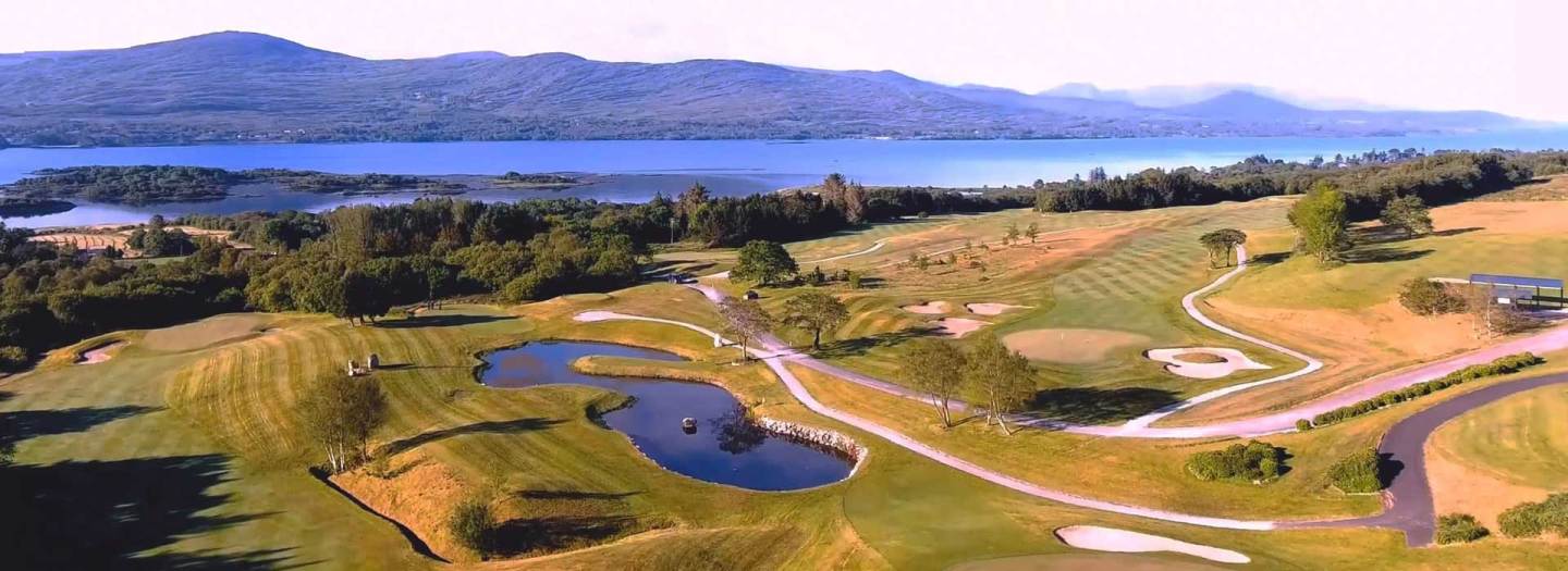 aerial view of several holes at ring of kerry golf club