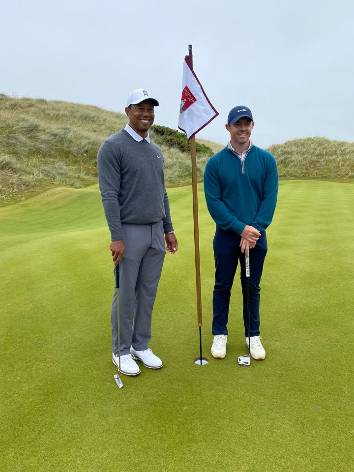 Tiger Woods and Rory McIlroy at Ballybunion Golf Club