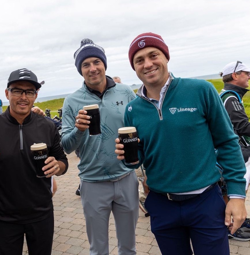 Rickie Folwer, Jordan Spieth and Justin Thomas at Tralee Golf Club