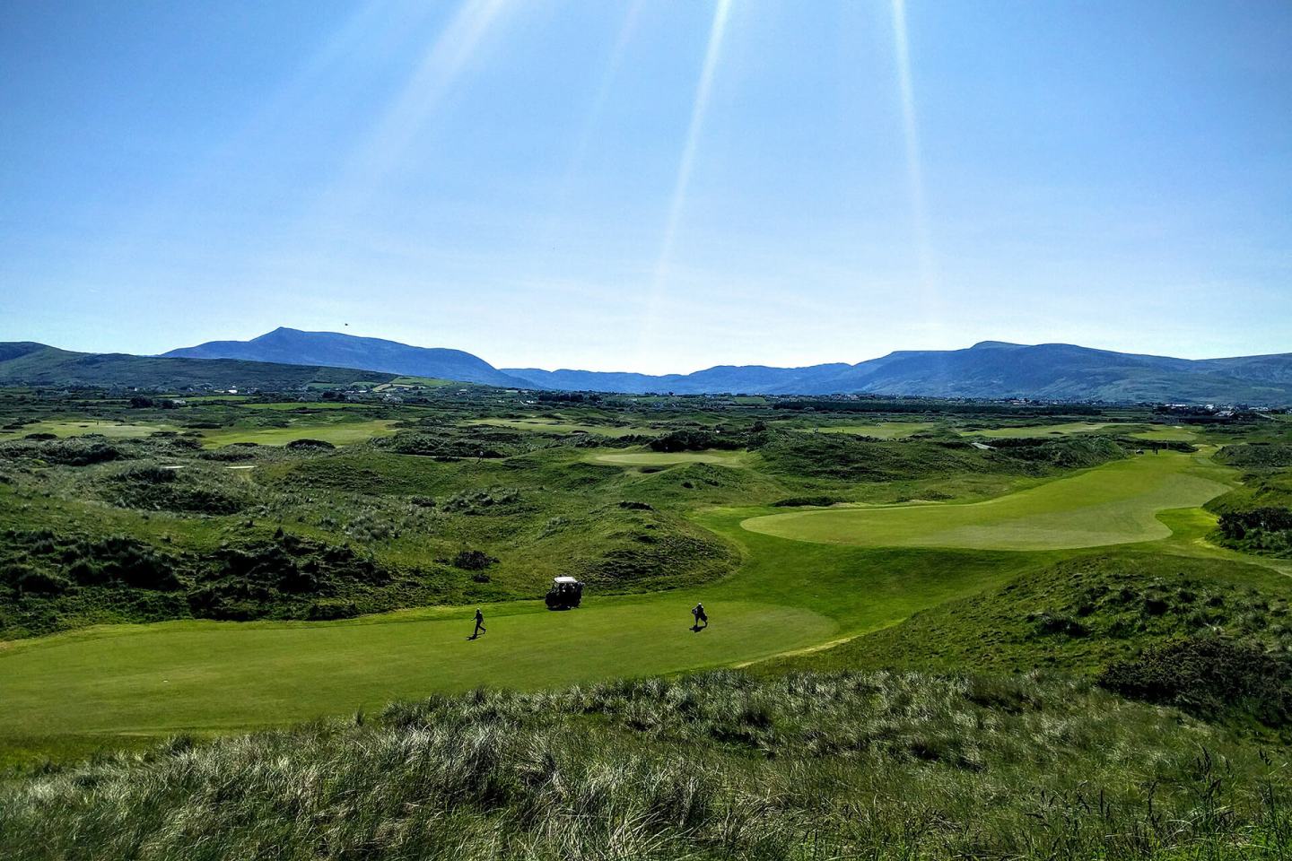 waterville golf course with blue skies