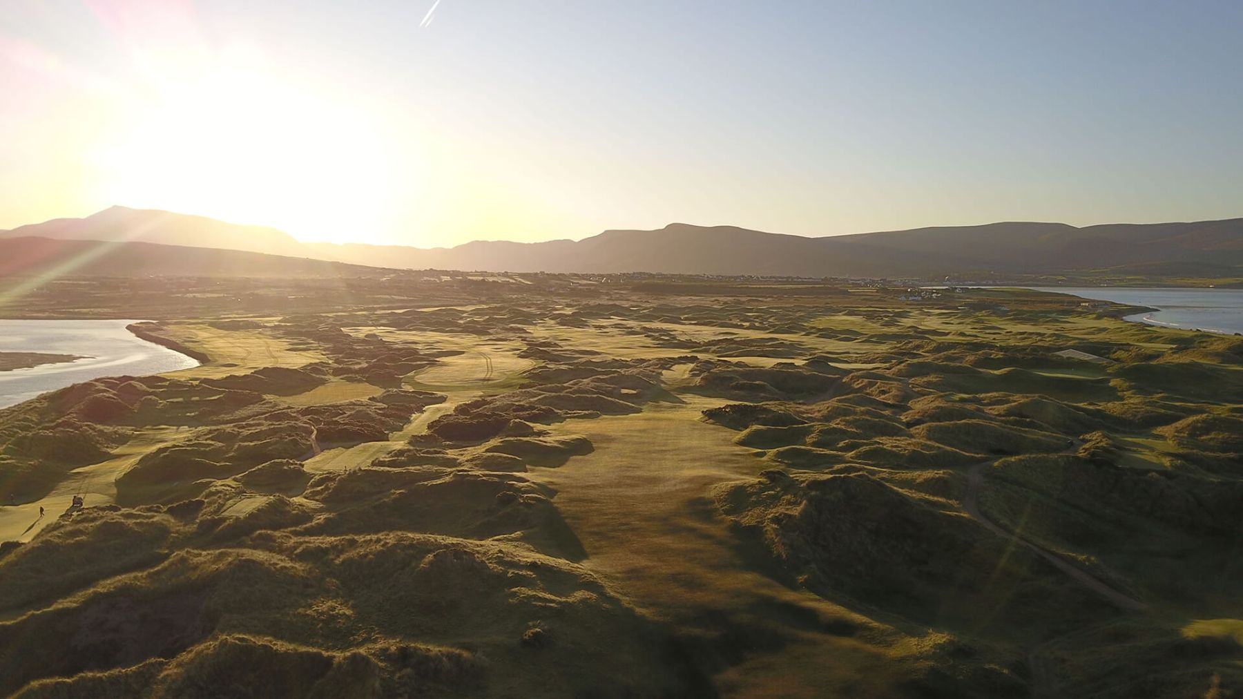 Irish golf course with views of the sea on two sides